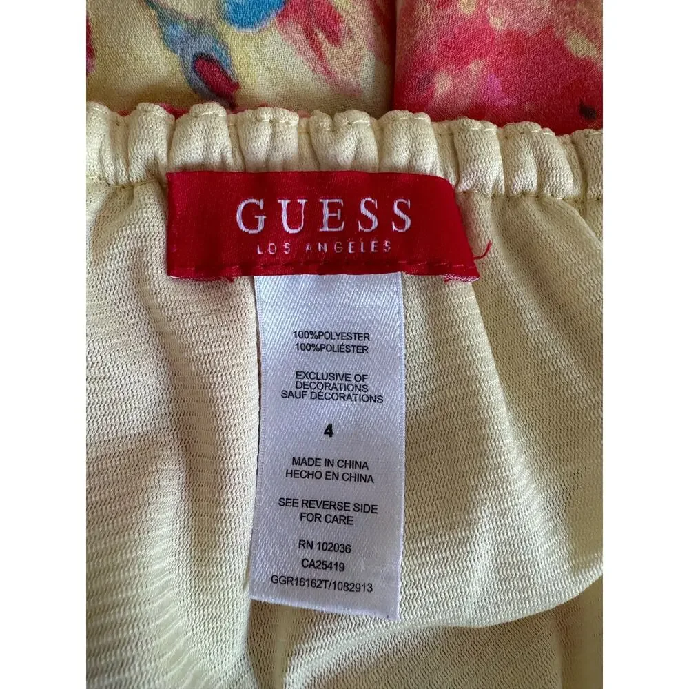Guess Los‎ Angeles Toddler Girls Size 4 Floral One Piece Tank Romper Shorts